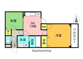 パティオ香里園東【205号室】の間取り