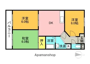 大阪府高槻市栄町4丁目【マンション】の間取り
