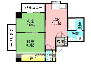 川島第20ビル枚方公園【8階】の間取り