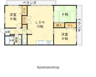 ビバリーフラッツ【206号室】の間取り