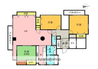 大阪府高槻市城北町2丁目【マンション】の間取り