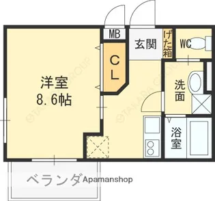 レジデンスナンワ香里園【1階】の間取り