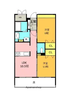ジョナサン【105号室】の間取り