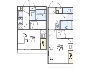 レオパレスプランタン四番館【202号室】の間取り