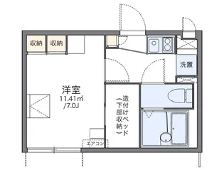 レオパレスプログレ エヌベータ【105号室】の間取り