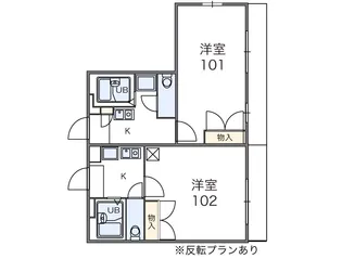 レオパレスエテール【101号室】の間取り