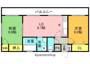 富尾マンション【3階】の間取り