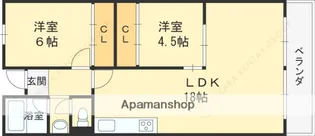 松栄畷ハイツ【1階】の間取り