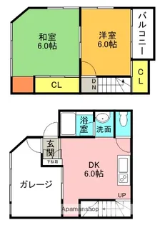 大阪府寝屋川市高柳2丁目【テラスハウス】の間取り