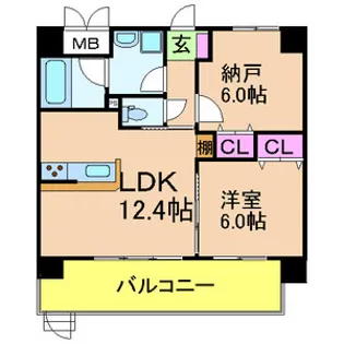 ベロフィオーレ宮之阪【107号室号室】の間取り