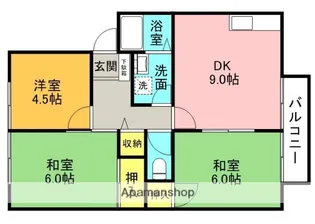サンビレッジ枚方C棟【201号室】の間取り