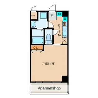 マーブルコート枚方【305号室号室】の間取り