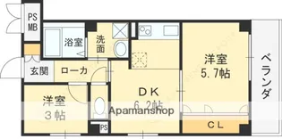 アルファクラージュくずはⅢ【206号室】の間取り