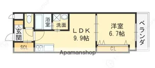 ヤマノテプラッツ【201号室】の間取り