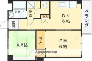 翠香マンション【1階】の間取り