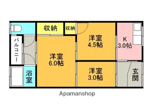 大阪府高槻市山手町1丁目【アパート】の間取り