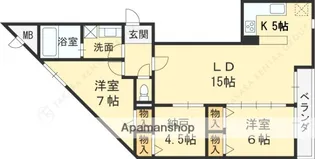 MESSAGE苦楽園三番町【1階】の間取り