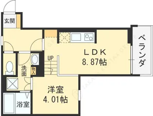 キャルムコート交野2番館【1階】の間取り