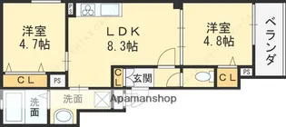 クリエオーレ郡津Ⅰ【204号室】の間取り