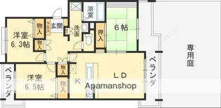東香里野村マンション【1階】の間取り