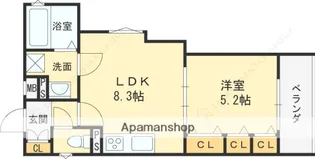 1LDKの間取り画像