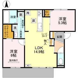 D-residence下田部A棟【1階】の間取り