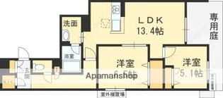 カーメスト プレイス【1階】の間取り