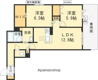 カーメスト プレイス【1階】の間取り
