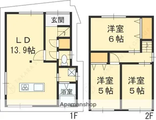 大阪府寝屋川市打上高塚町【一戸建】の間取り