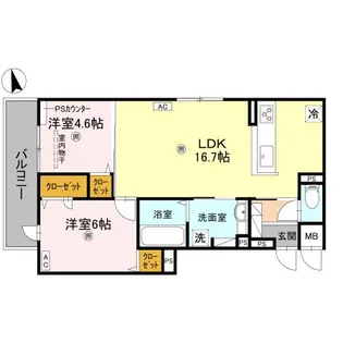 OKAYAMATE嘉平【2階】の間取り