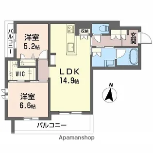 シャーメゾン レソール【2階】の間取り