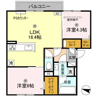 フェリーチェコウズ【2階】の間取り
