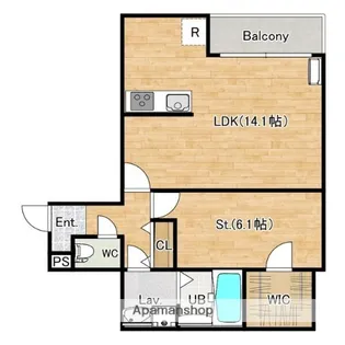 大阪府枚方市南楠葉2丁目【アパート】の間取り