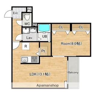 大阪府枚方市南楠葉2丁目【アパート】の間取り
