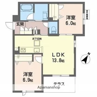 サンヴィアンテ長尾?【103号室】の間取り
