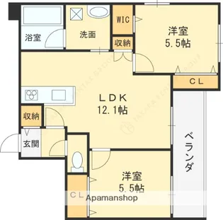 メゾンさらら【2階】の間取り