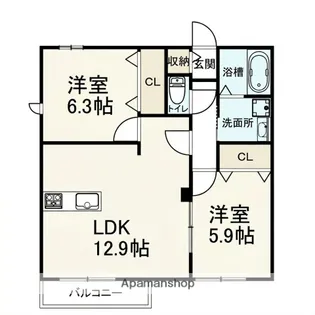 ディアコルモⅡ【1階】の間取り