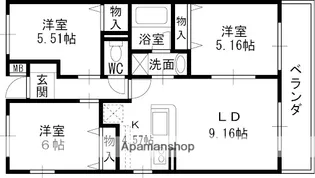 アムールカセイ【3階】の間取り