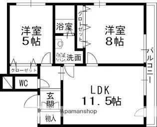 大阪府高槻市城西町【マンション】の間取り