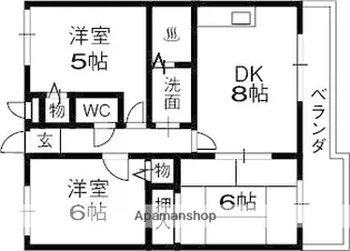 大阪府高槻市南庄所町【マンション】の間取り