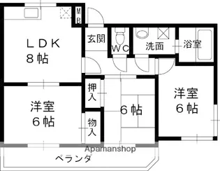 グリーンライフ夙川【101号室】の間取り