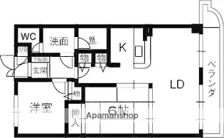 2LDKの間取り画像