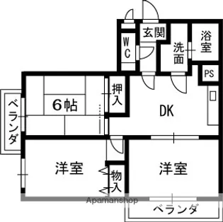 ヒルズシティ寝屋川【6階】の間取り
