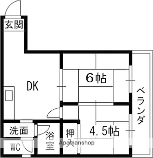 大阪府寝屋川市石津元町【マンション】の間取り