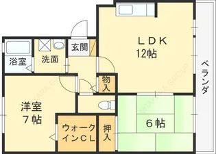 ベル デ カーサ枚方公園 Ⅰ番館【3階】の間取り
