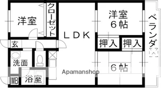 リバティー交北Ⅱ【1階】の間取り