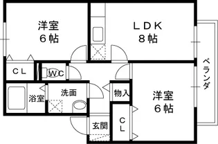 クレール山之上【102号室】の間取り