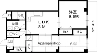 サンアミニティ南【103号室】の間取り