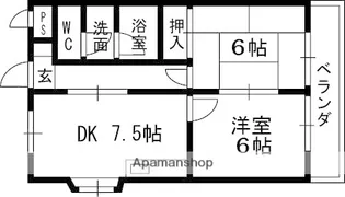 第五金森マンション【5階】の間取り