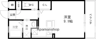 シャンテー中宮3【3階】の間取り